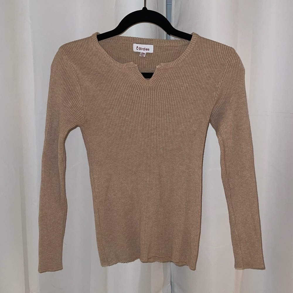 Women’s 8 Birdies Tan Long Sleeve Sweater S/M